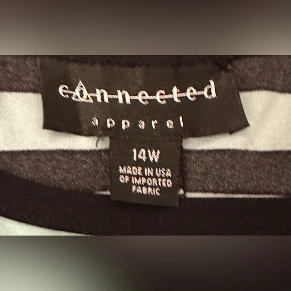 Connected Apparel Black and Teal Horizontal Striped Maxi Dress Size 14w - Picture 2 of 7